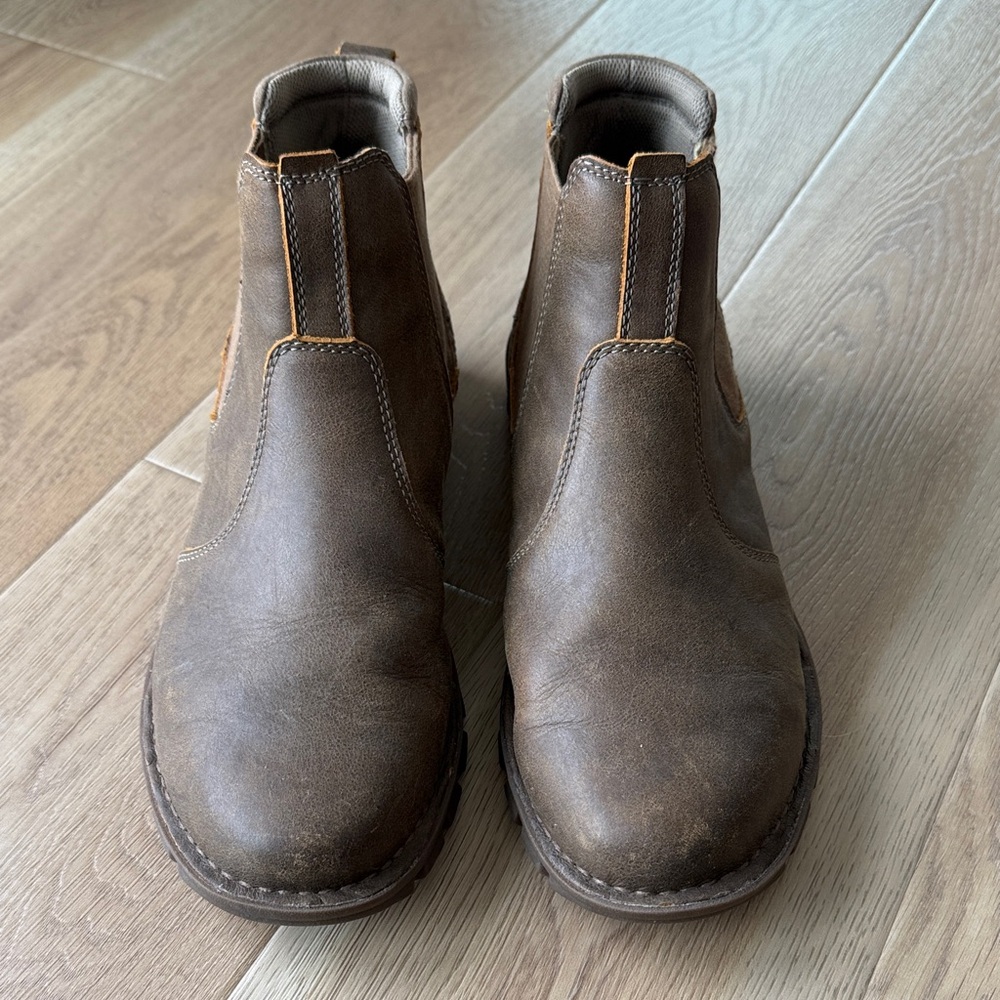 Caterpillar Brown Slip-On Leather Work Chelsea Boots
